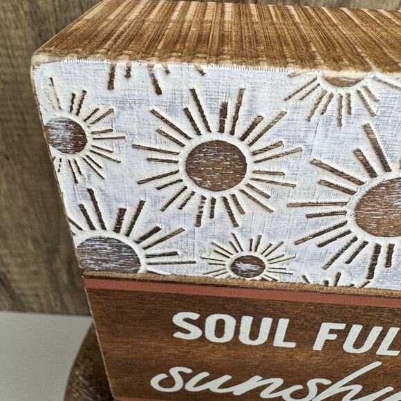 Rustic Home Neutral Wood Sign Love Home Decor Flowers Boho Home FAST SHIP NEW - Picture 3 of 7